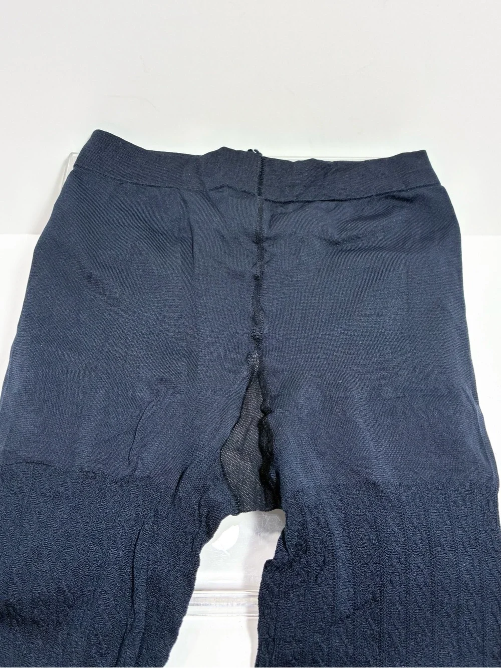 3 Pair Blue Navy Tights Lot: Patterned Textured Control Top Size M/L